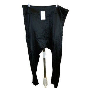 17 Sundays Stretch Satin Slim Leg Pants Black Size 20 New With Tags Long Crotch